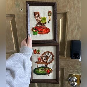 Vintage needlepoint crewels